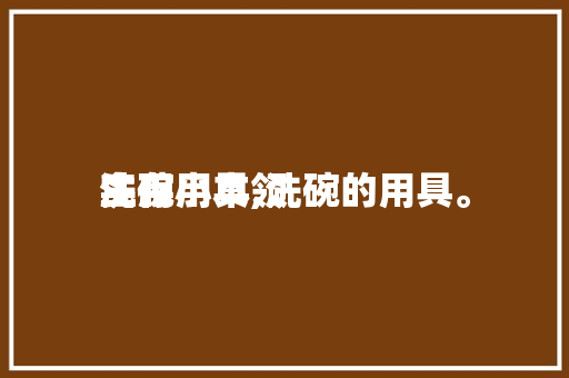 生存
实用小本领
洗碗用具,洗碗的用具。 生存
实用小本领
洗碗用具,洗碗的用具。 生活技巧