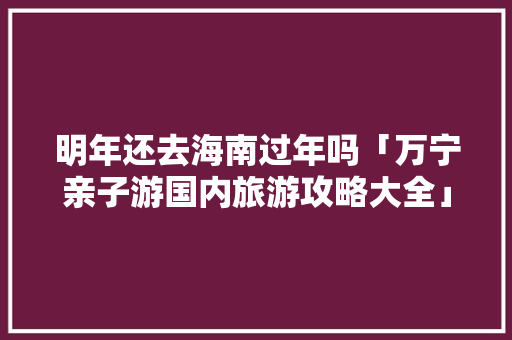 明年还去海南过年吗「万宁亲子游国内旅游攻略大全」 明年还去海南过年吗「万宁亲子游国内旅游攻略大全」 生活技巧