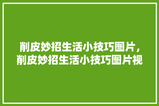 削皮妙招生活小技巧图片，削皮妙招生活小技巧图片视频。 削皮妙招生活小技巧图片，削皮妙招生活小技巧图片视频。 生活技巧