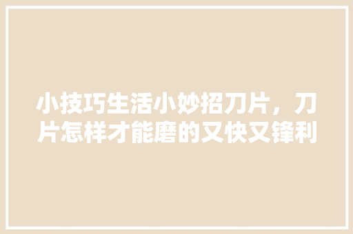 小技巧生活小妙招刀片，刀片怎样才能磨的又快又锋利。 小技巧生活小妙招刀片，刀片怎样才能磨的又快又锋利。 生活技巧