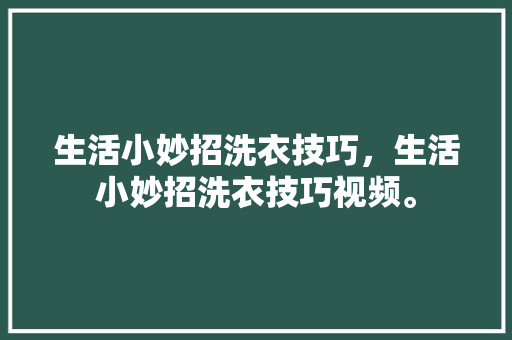 生活小妙招洗衣技巧，生活小妙招洗衣技巧视频。 生活小妙招洗衣技巧，生活小妙招洗衣技巧视频。 生活技巧