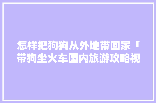 怎样把狗狗从外地带回家「带狗坐火车国内旅游攻略视频」 怎样把狗狗从外地带回家「带狗坐火车国内旅游攻略视频」 生活技巧