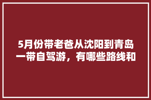 5月份带老爸从沈阳到青岛一带自驾游，有哪些路线和景点推荐。时间不限，不走回头路「国内旅游青岛攻略三天三夜」 5月份带老爸从沈阳到青岛一带自驾游，有哪些路线和景点推荐。时间不限，不走回头路「国内旅游青岛攻略三天三夜」 家庭生活