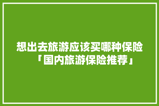 想出去旅游应该买哪种保险「国内旅游保险推荐」 想出去旅游应该买哪种保险「国内旅游保险推荐」 美食食谱