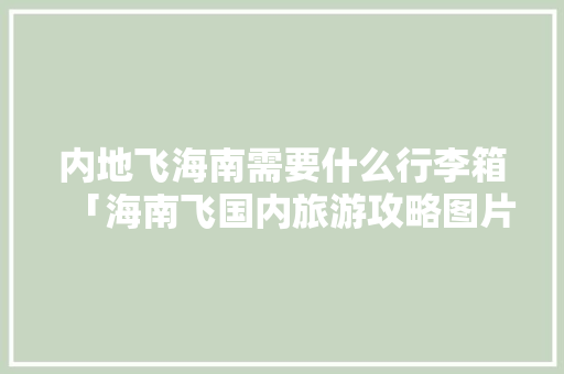内地飞海南需要什么行李箱「海南飞国内旅游攻略图片大全」 内地飞海南需要什么行李箱「海南飞国内旅游攻略图片大全」 美食食谱