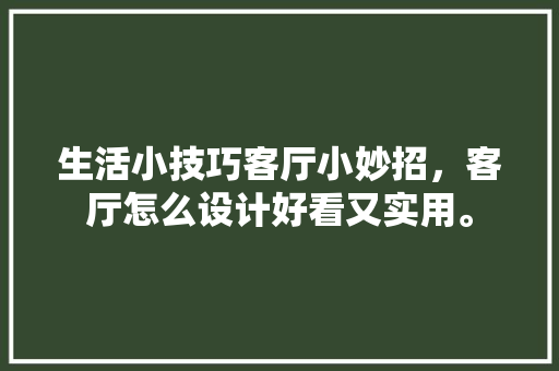 生活小技巧客厅小妙招，客厅怎么设计好看又实用。 生活小技巧客厅小妙招，客厅怎么设计好看又实用。 生活技巧