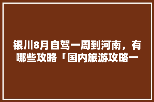 银川8月自驾一周到河南，有哪些攻略「国内旅游攻略一周多少钱」