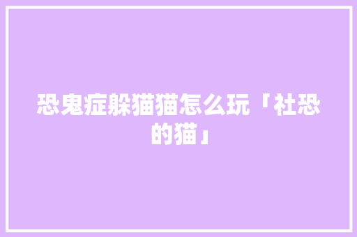 恐鬼症躲猫猫怎么玩「社恐的猫」 恐鬼症躲猫猫怎么玩「社恐的猫」 旅游指南