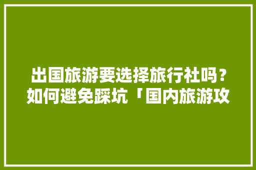 出国旅游要选择旅行社吗？如何避免踩坑「国内旅游攻略书推荐英文版」 出国旅游要选择旅行社吗？如何避免踩坑「国内旅游攻略书推荐英文版」 时尚潮流