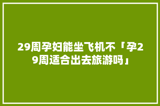 29周孕妇能坐飞机不「孕29周适合出去旅游吗」 29周孕妇能坐飞机不「孕29周适合出去旅游吗」 健康知识