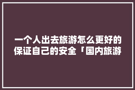 一个人出去旅游怎么更好的保证自己的安全「国内旅游安全攻略大全图片」