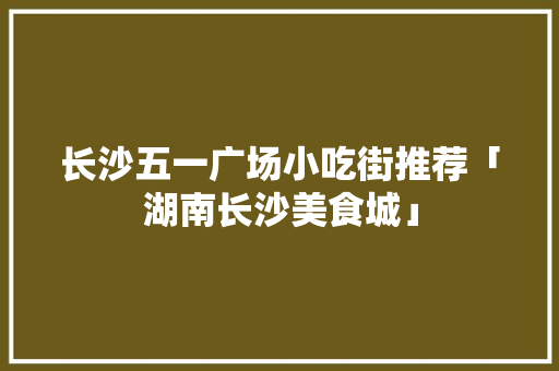 长沙五一广场小吃街推荐「湖南长沙美食城」