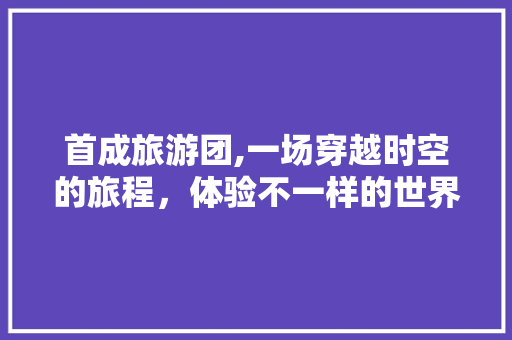 首成旅游团,一场穿越时空的旅程，体验不一样的世界 家庭生活